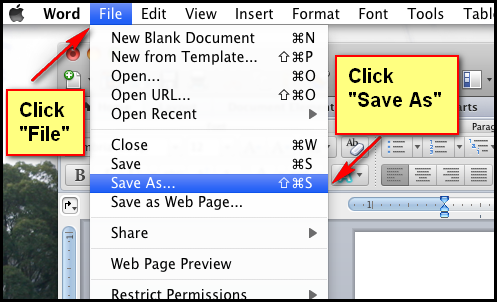 Click file, click save as
