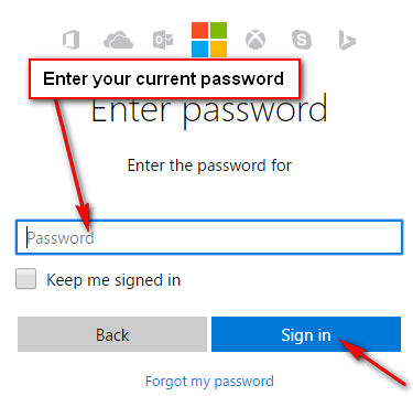 Enter current password