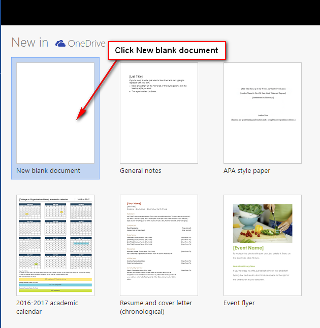 Click new blank document