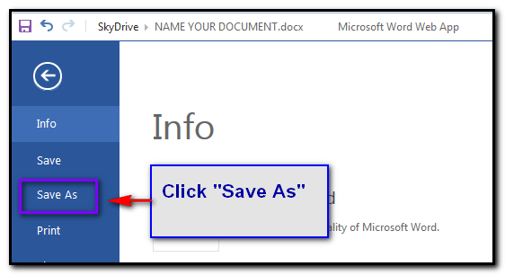Click "Save As"