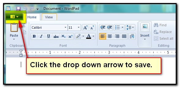 Click the drop down arrow to save