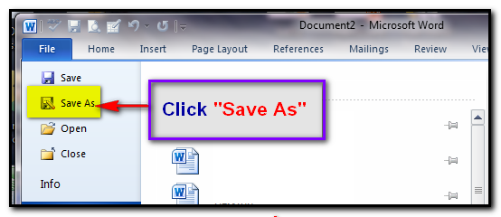 Click "Save As"